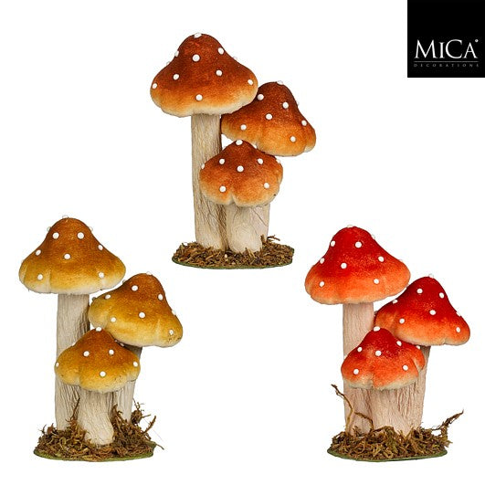 Edelman Decoration Mushroom Orange Brown - l13 x w10 x h17.5cm