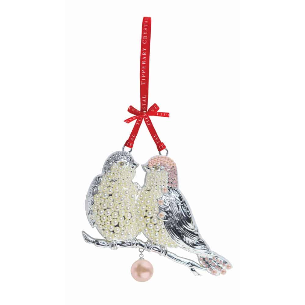 Tipperary Pearl Turtle Doves Christmas Decoration