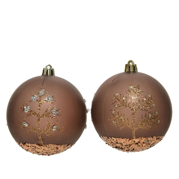8cm Bauble With Tree Design