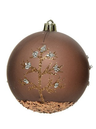 8cm Bauble With Tree Design
