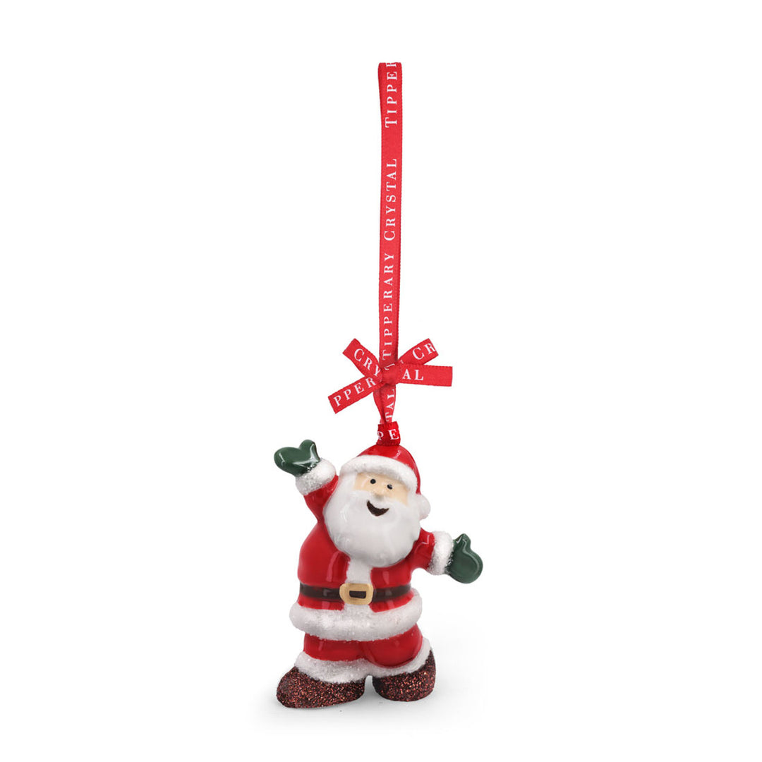 Porcelain Waving Santa Christmas Decoration