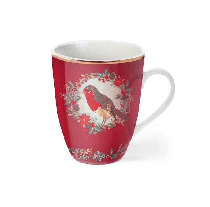 Birdy Set of 4 Christmas Robin Mugs 2