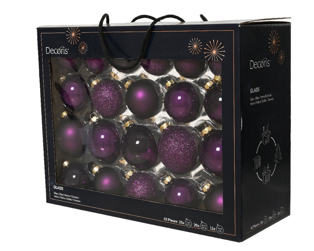 Box of 42 Glass Baubles Fig