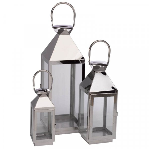 Stockholm Stainless Steel Lantern - Set of 3