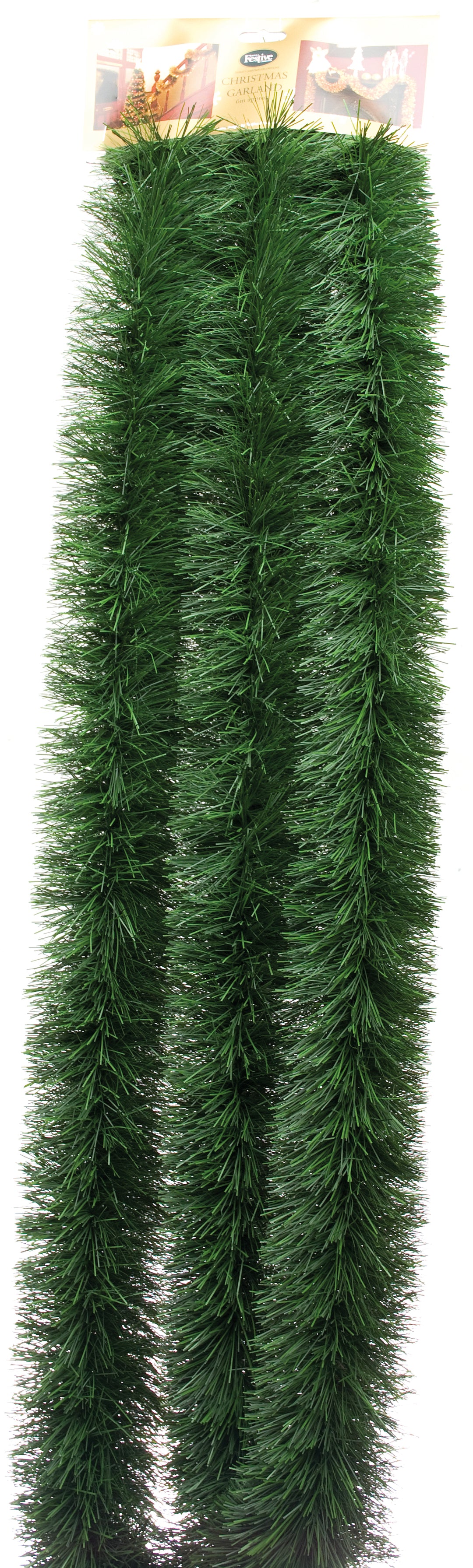 6m Fine Cut Green Tinsel Garland