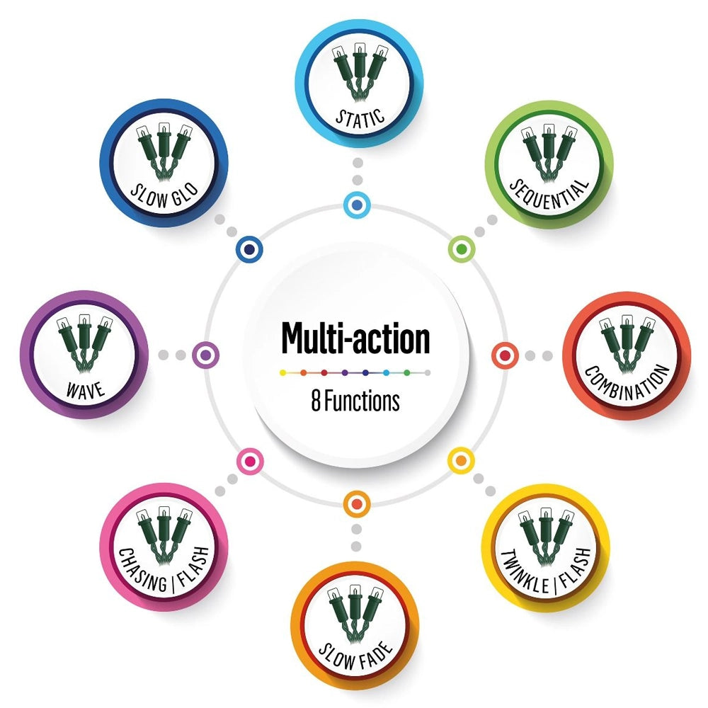 1500 LED TreeBrights Tree Lights with Green Cable