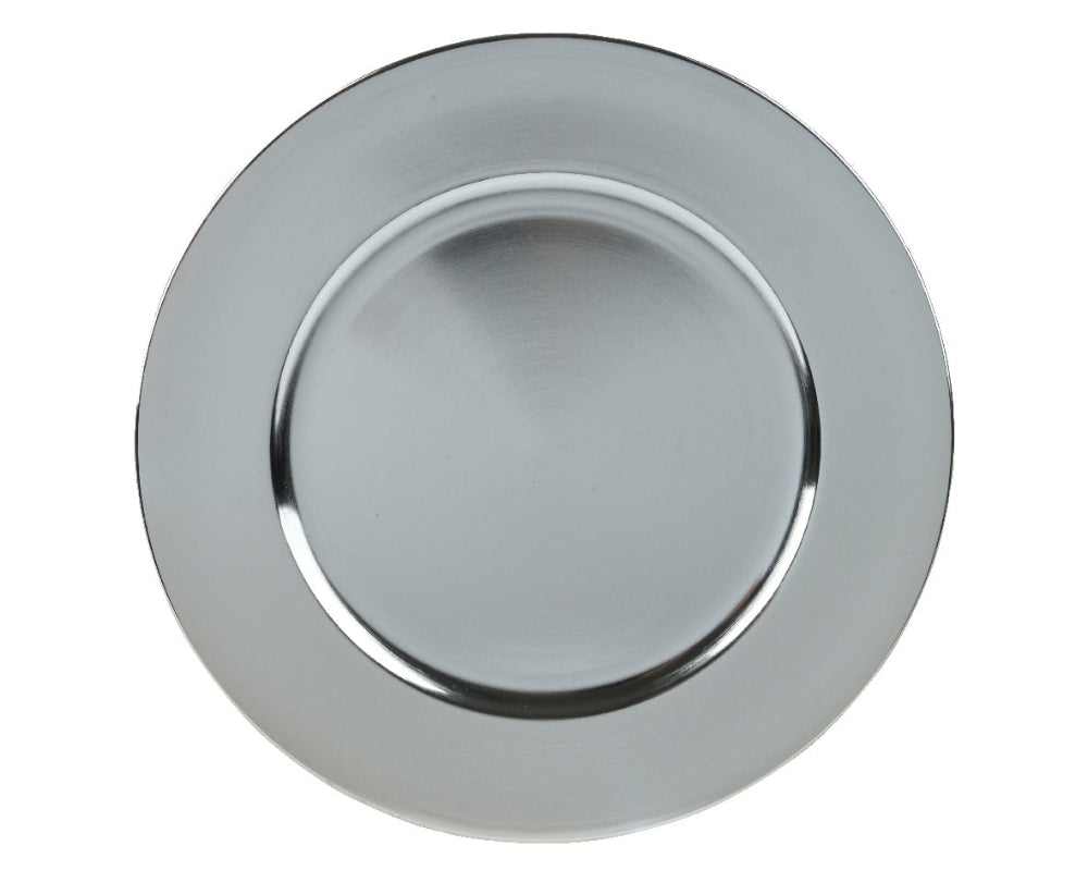 Plastic Charger Plate 33cm Silver