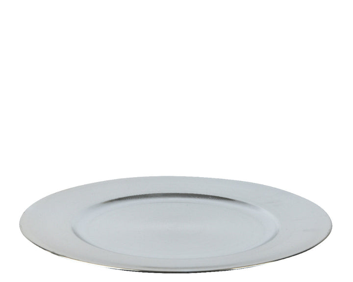 Plastic Charger Plate 33cm Silver
