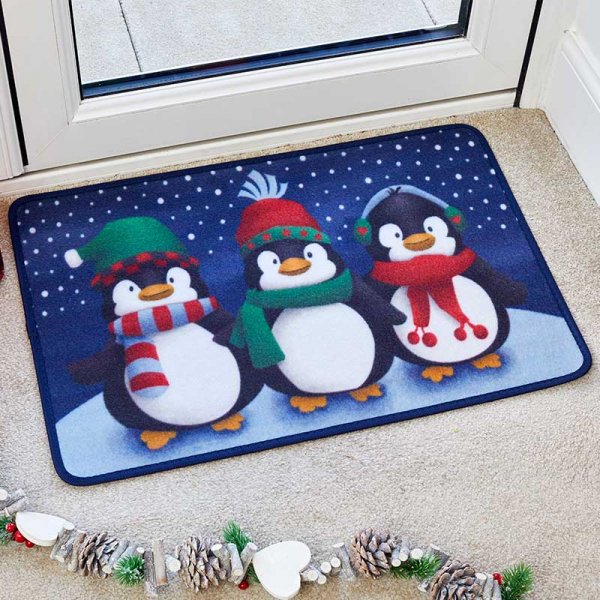 Chirstmas Doormat - Frosty Penguins