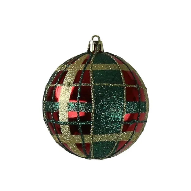 tartan style christmas tree bauble