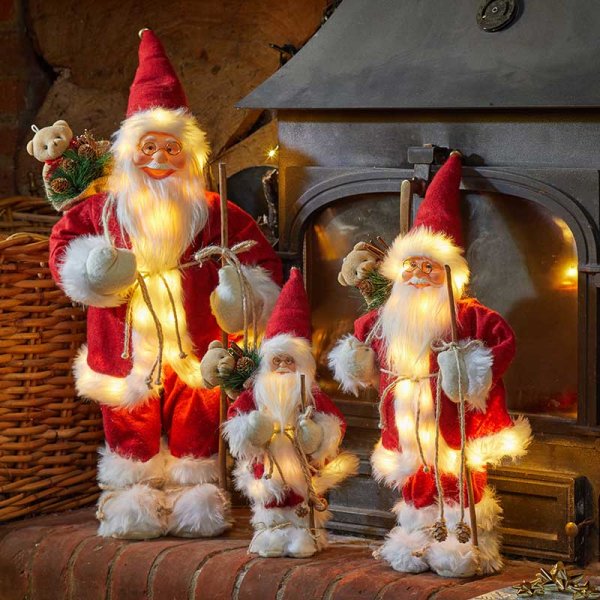 Battery Operated Inlit Father Christmas - Red