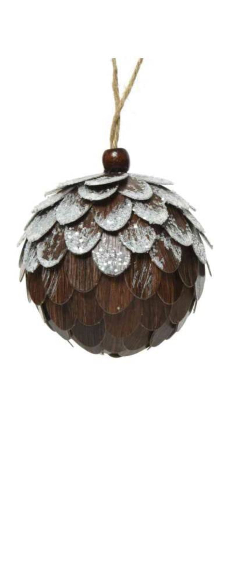 Bauble Foam Wood Look 8cm