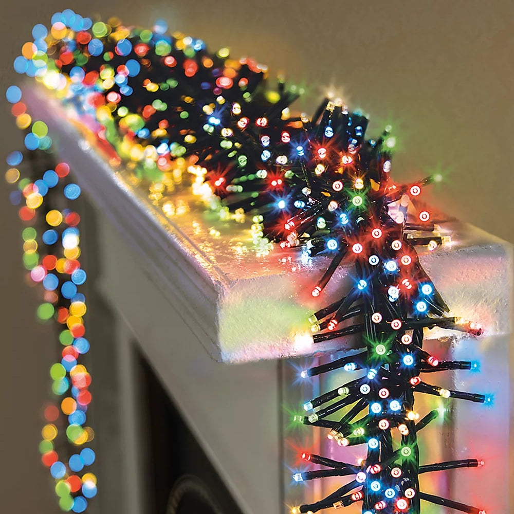 3000 LED Multi-Action Cluster Christmas Lights with Timer
