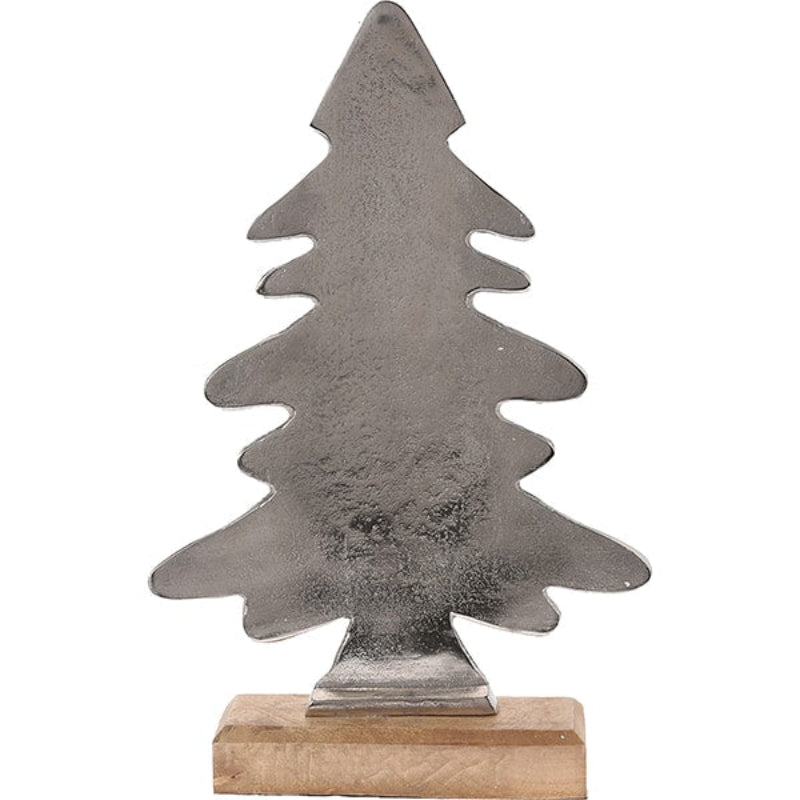 Metal Tree On Wood 38cm