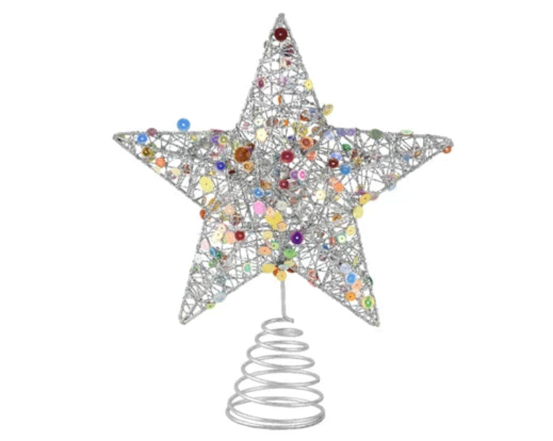 23cm Treetopper Silver Star