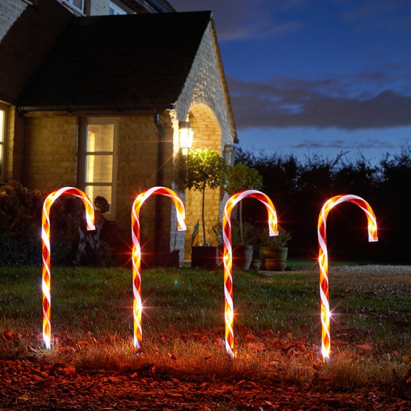 Large Candy Cane Stakes - Set of 4