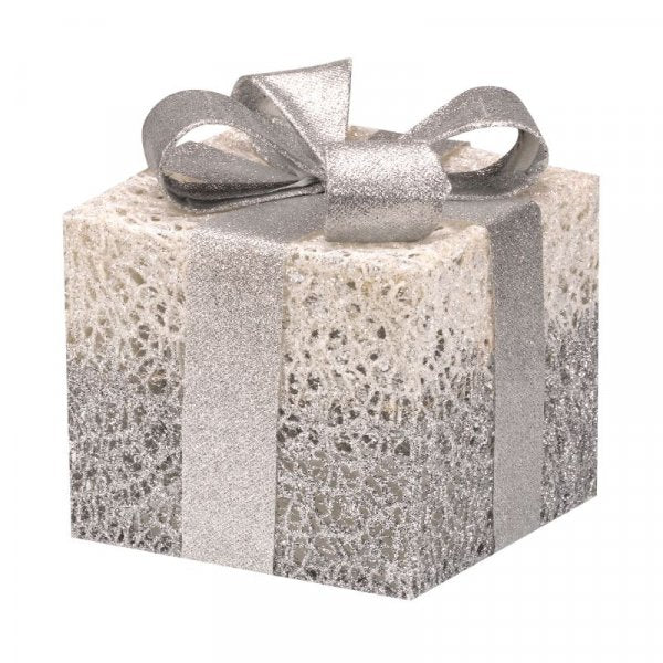 Sparkly Faux Gift Box Parcels - Silver