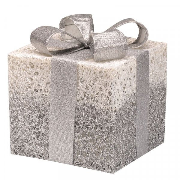 Sparkly Faux Gift Box Parcels - Silver