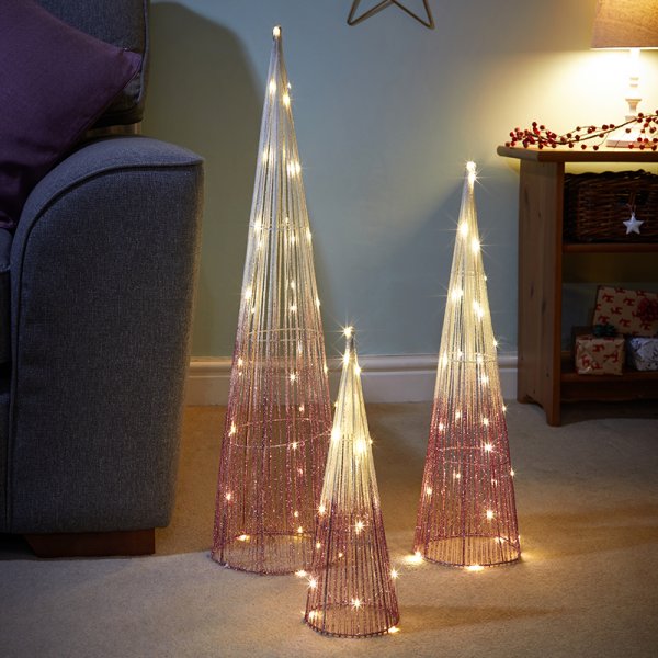 Sparkly Tree Belisk - Set of 3