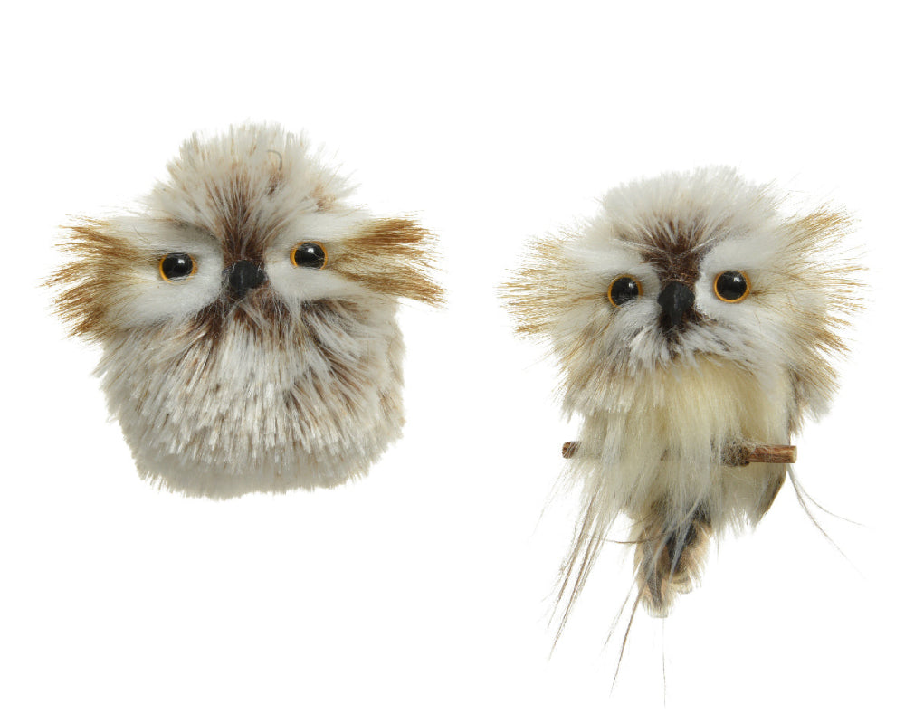 9cm Owl Polyester With Feathers