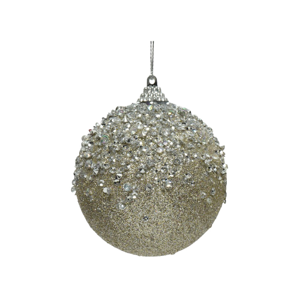 Foam Champagne Bauble W/ Glitter, Diamonds & Beads