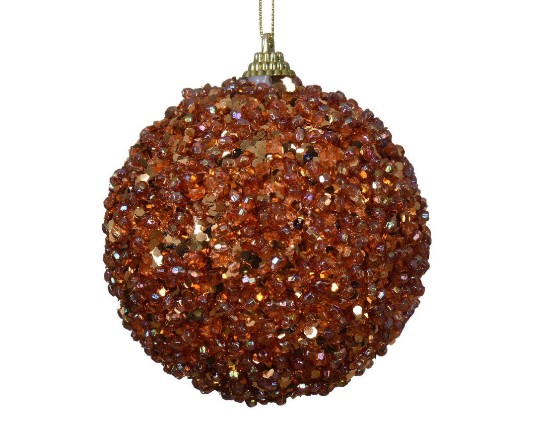 kaemingk foam bauble w/ beads - brown