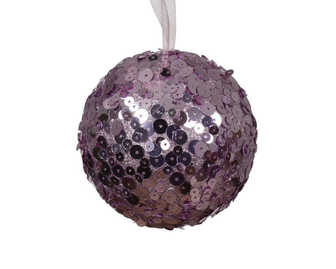 kaemingk foam bauble w/ sequin - lilac breeze