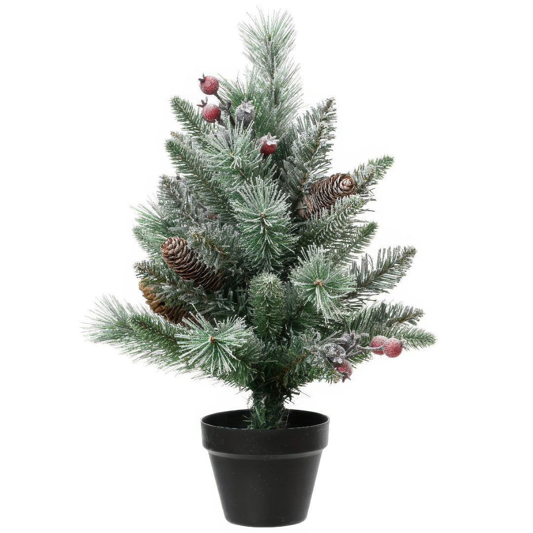45cm Windham Mini Tree With Frosted Berries & Pinecones