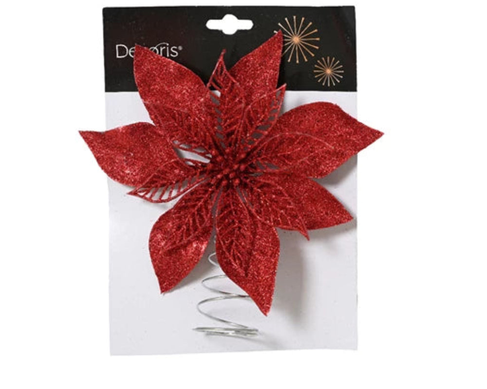 22cm Poinsettia Tree Topper