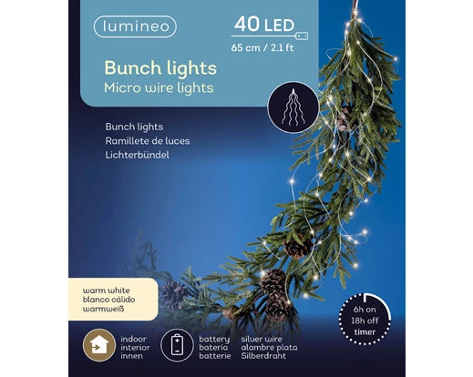 lumineo micro b-o led bunch tree lights - warm white