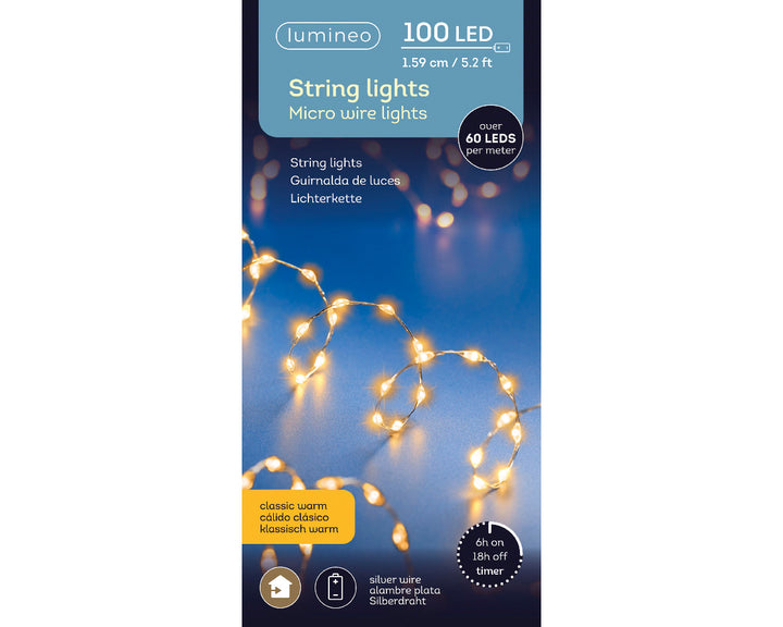 lumineo 100 micro led extra dense b-o string lights