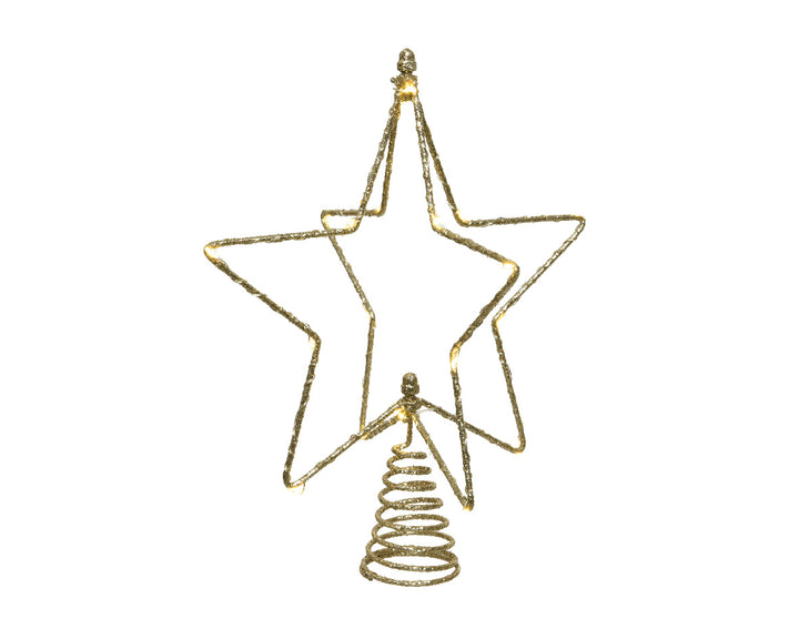 Battery Operated Micro LED Double Star Tree Topper