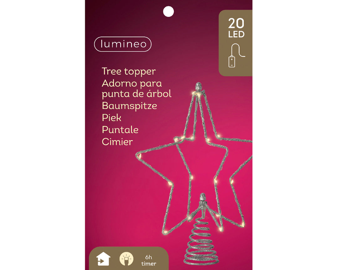 Battery Operated Micro LED Double Star Tree Topper