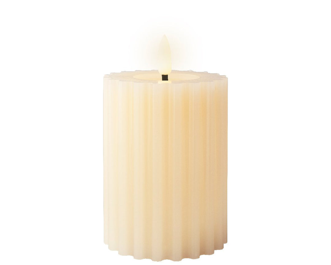 lumineo led carved candle - cream