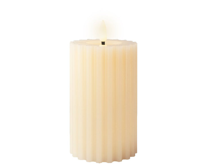 lumineo led carved candle - cream