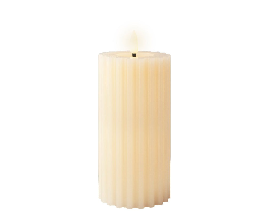 lumineo led carved candle - cream