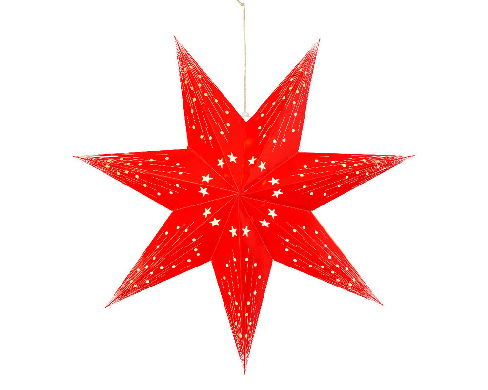 lumineo led paper star light - red