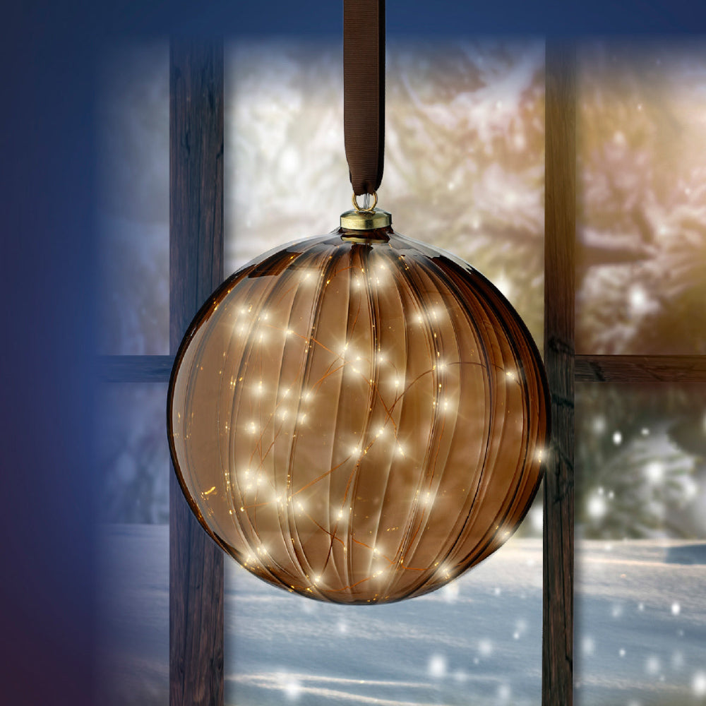 Micro LED Ball Steady 20cm Brown/Warm White
