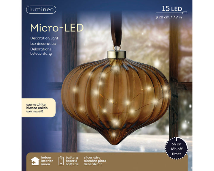 Micro LED Onion Steady 21cm Brown/Warm White