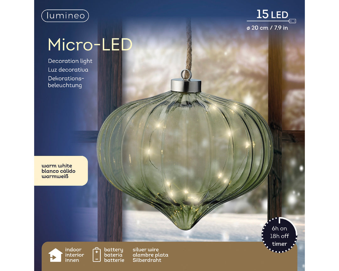 Micro LED Onion Steady 21cm Green/Warm White