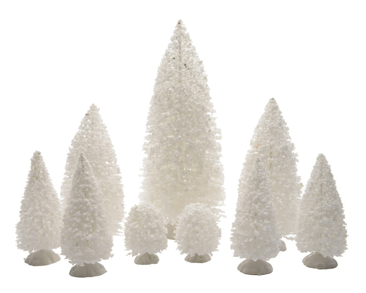 Polyresin White Tree Set For Village Decoration