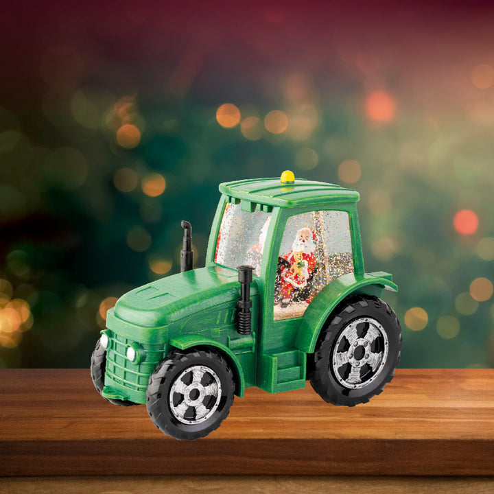 LED water Spinner Santa On Tractor