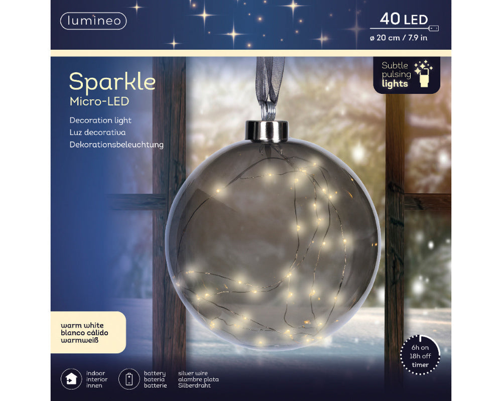 LED Glass Ornaments - Black