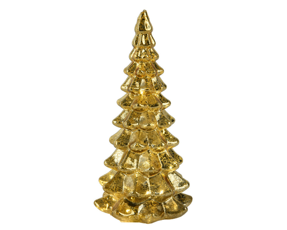 21cm Micro LED Glass Tree Steady Gold