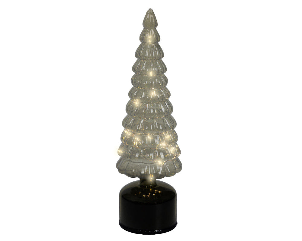 Micro LED Rotating Glass Tree Flashing Effect Green