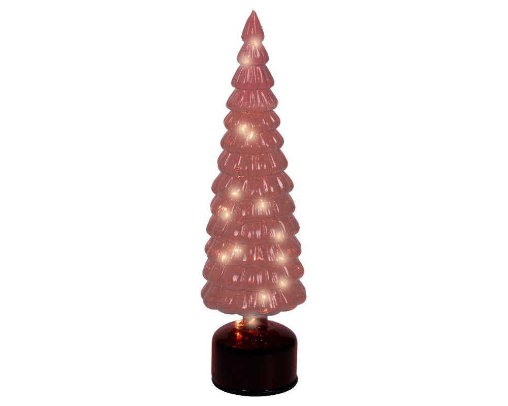 Micro LED Rotating Glass Tree Flashing Effect Red