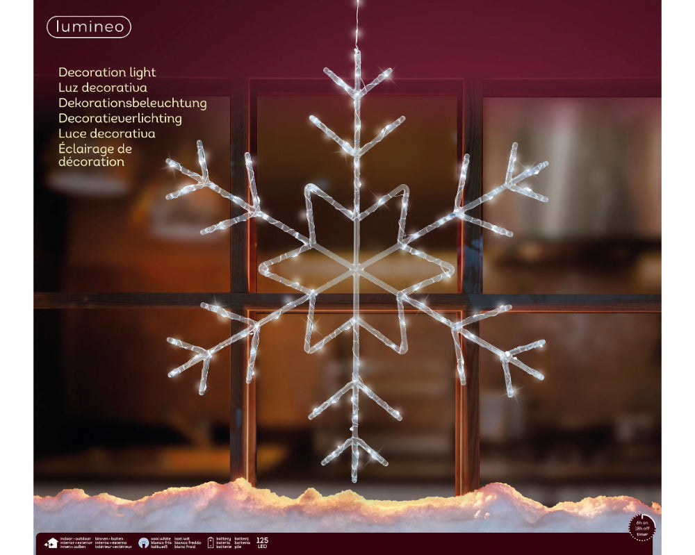 Micro LED Frame Light Plastic Snowflake Warm White