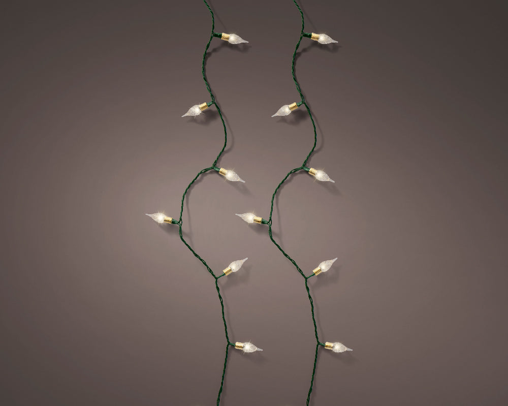 lumineo led vintage tree lights w/ green wire - warm white