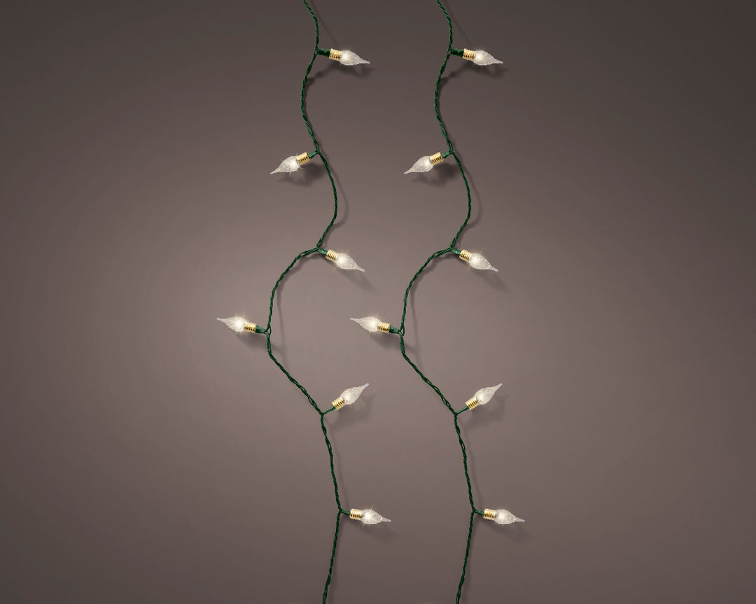 lumineo led vintage tree lights w/ green wire - warm white