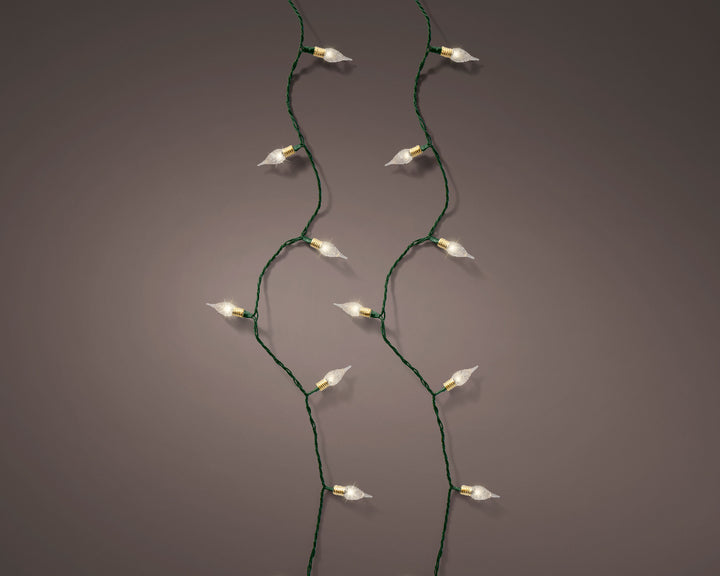 lumineo led vintage tree lights w/ green wire - warm white